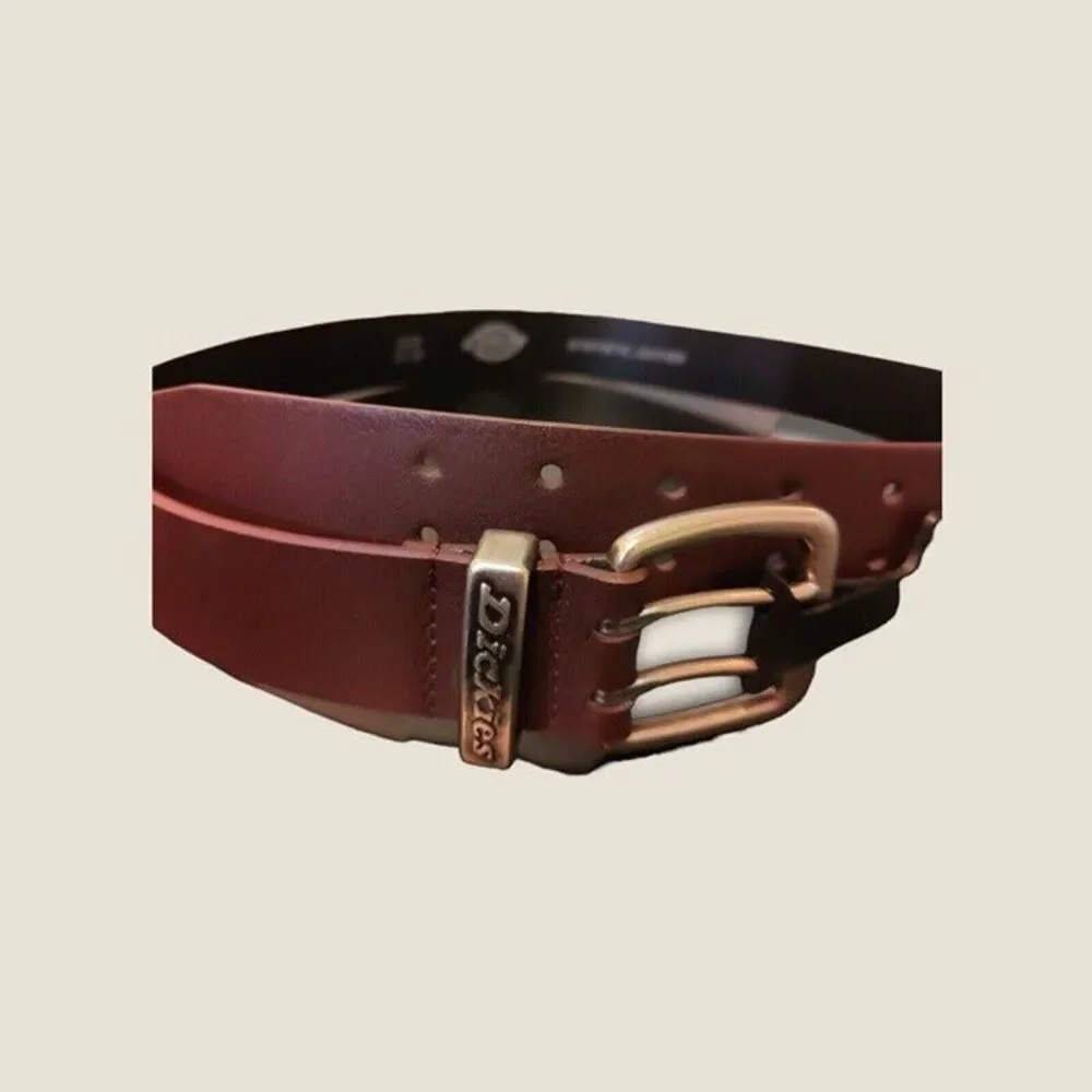 Dickies Men's Brown Belt with Double Prong Buckle 34/36